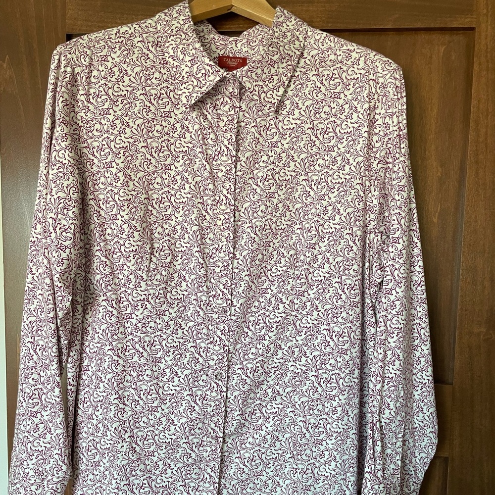 Talbots Button Down Print Shirt - image 1